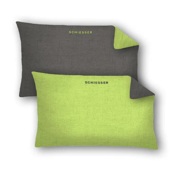 Schiesser Kissenhüllen 2er Pack Doubleface In Grün 1