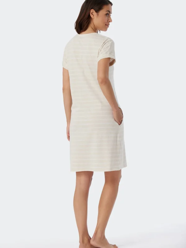 Schiesser Nachthemd Essential Stripes In Beige 4