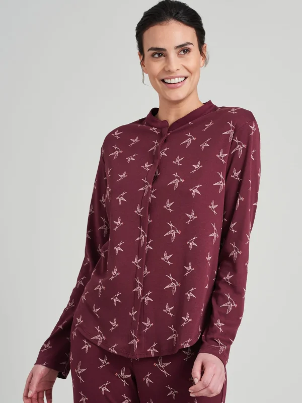 Schiesser Pullover Mix & Relax In Burgund 5