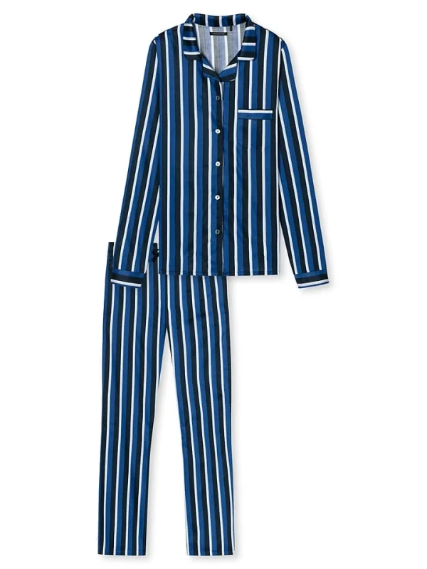 Schiesser Pyjama In Blau/ Schwarz 4