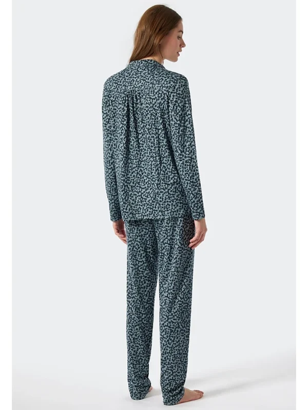 Schiesser Pyjama In Hellblau/ Dunkelblau 3