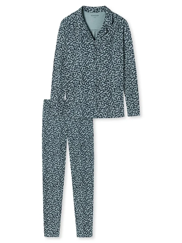 Schiesser Pyjama In Hellblau/ Dunkelblau 6