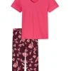 Schiesser Pyjama In Pink/ Pflaume 5