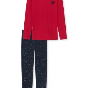 Schiesser Pyjama In Rot/ Dunkelblau 12