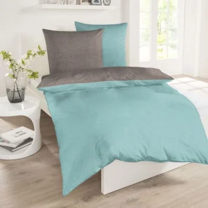 Schiesser Renforcé-Bettwäsche-Set “Double Face” In Mint/ Silber 6