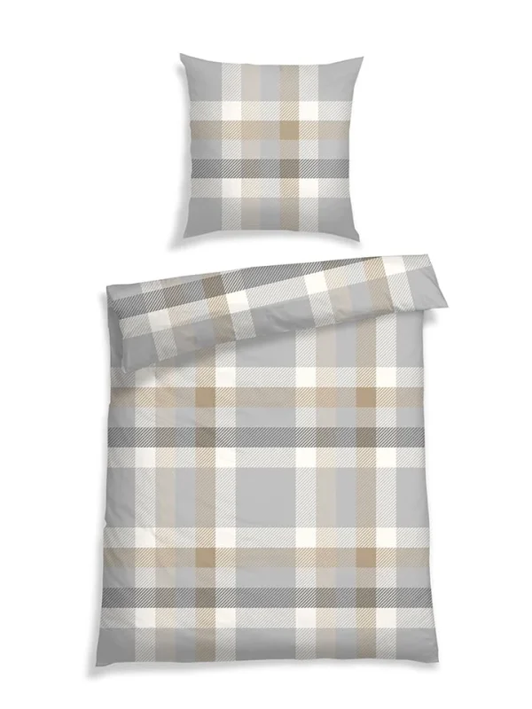 Schiesser Renforcé-Bettwäsche-Set “Kris” In Beige/ Grau 3