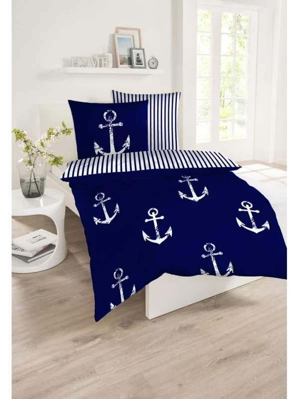 Schiesser Renforcé-Bettwäsche-Set “Marina” In Blau/ Weiß 3