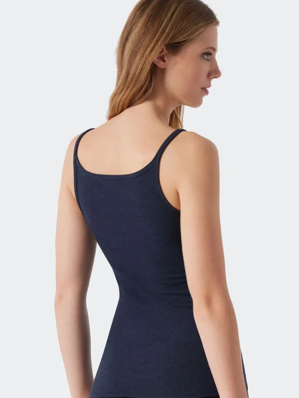 Schiesser Spaghettitop Personal Fit Rippe In Dunkelblau 4