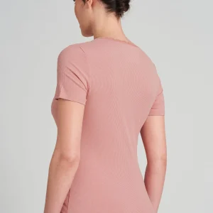 Schiesser T-Shirt Rib & Lace In Terracotta 11