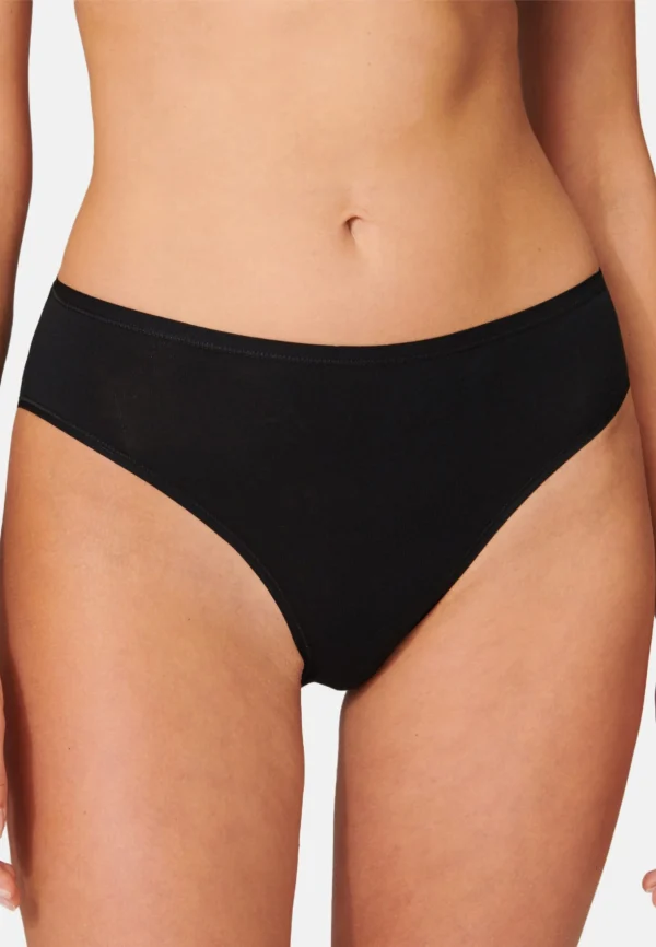 Schiesser Tai Slip 95/5 Organic Cotton In Schwarz 1