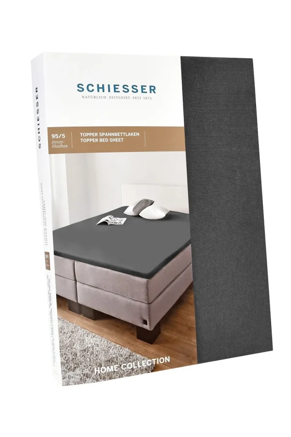 Schiesser Topper-Spannbettlaken In Anthrazit 3